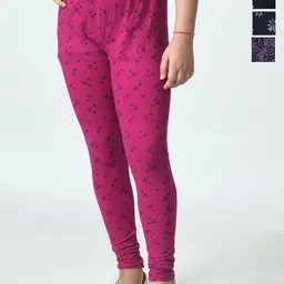 BAESD Girls Pack Of 4 Printed Pure Cotton Ankle Length Leggings-picture-17