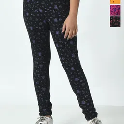 BAESD Girls Pack Of 4 Printed Pure Cotton Ankle Length Leggings-picture-30