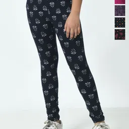 BAESD Girls Pack Of 5 Printed Pure Cotton Ankle Length Leggings-picture-5