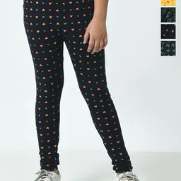 BAESD Girls Pack Of 5 Printed Pure Cotton Ankle Length Leggings-image-81