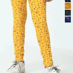 BAESD Girls Pack Of 5 Printed Pure Cotton Ankle Length Leggings-image-91
