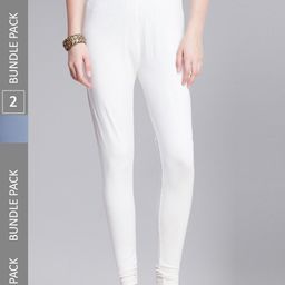 Dollar Missy Women Pack Of 2 Moisture Absorbent Slim-Fit Churidar-Length Leggings-image-38