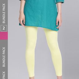 Dollar Missy Women Pack Of 2 Moisture Absorbent Slim-Fit Ankle-Length Leggings-image-97