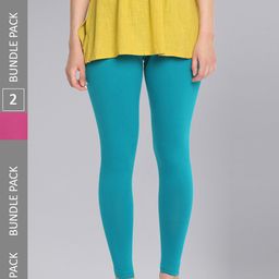 Dollar Missy Women Pack Of 2 Moisture Absorbent Slim-Fit Ankle-Length Leggings-image-92