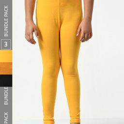 BAESD Girls Pack Of 3 Super Soft Churidar Length Leggings-image-112