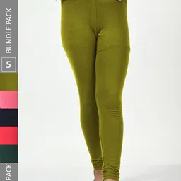 BAESD Girls Pack Of 5 Super Soft Ankle Length Leggings-image-98