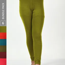 BAESD Girls Pack Of 6 Churidar-Length Leggings-image-77
