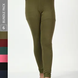 BAESD Girls Pack Of 6 Churidar-Length Leggings-image-71