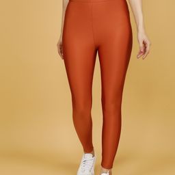 DUNBERRY LONDON High Waist Metallic Glossy Shimmer Ankle Length Gym Tights-image-19