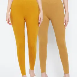 Clora Creation Women Pack Of 2 Solid Comfort-Fit Ankle-Length Leggings-19