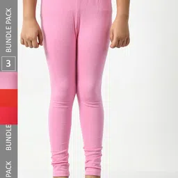 BAESD Girls Pack Of 3 Cotton Ankle-Length Leggings-image-56