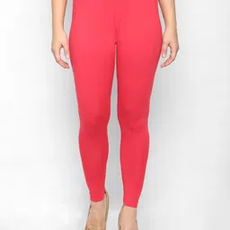 Ms.Lingies Women Coral-Coloured Solid Ankle-Length Leggings-image-94