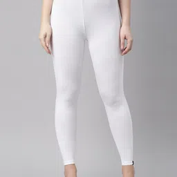 TWIN BIRDS Women White Solid Ankle-Length Leggings-28