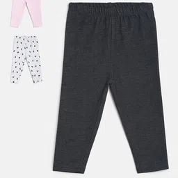 MINI KLUB Girls Pack of 3 Solid Ankle-Length Leggings-picture-25