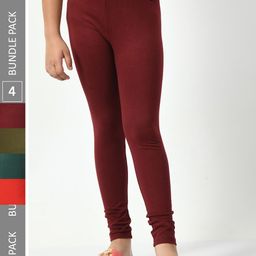 BAESD Girls Pack Of 4 Ankle-Length Cotton Leggings-image-70