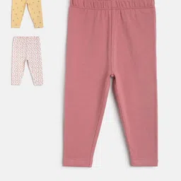 MINI KLUB Infant Girls Pack Of 3 Printed Ankle-Length Leggings-37