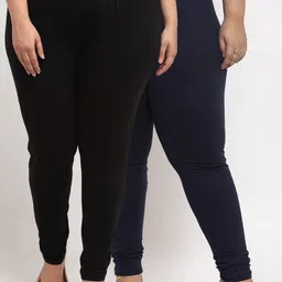 TAG 7 PLUS Women Pack Of 2 Solid Plus Size Ankle-Length Leggings-picture-26