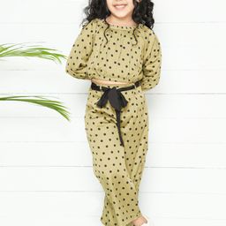 LilPicks Girls Green & Black Printed Top with Palazzos-image-28