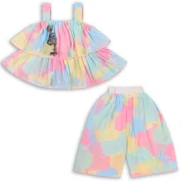 Wish Karo Girls Tie-Dyed Shoulder Straps Top with Palazzos-picture-5
