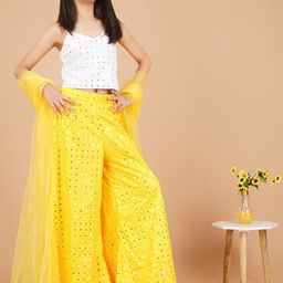 Unique Designers Girls Embellished Top with Palazzos-image-86