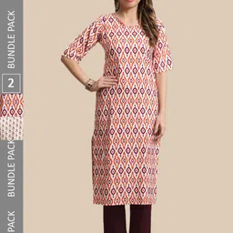 KALINI Pack Of 2 Abstract Printed Kurta With Trousers-6