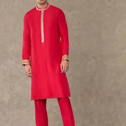 Masaba Mandarin Collar Sequinned Kurta with Trousers-image-4