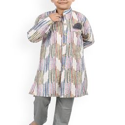 BAESD Boys Striped Kurta With Trousers-22
