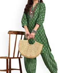 KALINI Ethnic Motifs Printed Cuffed Sleeves Kurta with Salwar-image-74