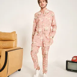Project Bandi Floral Printed Regular Linen Kurta with Trousers-56