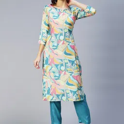 FASHOR Women Printed Kurta with Trousers-image-90