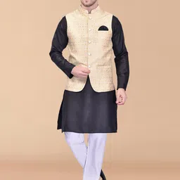 PRINTCULTR Mandarin Collar Pure Cotton Kurta With Trousers-picture-58