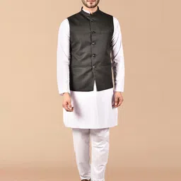 PRINTCULTR Mandarin Collar Pure Cotton Kurta With Trousers-picture-47