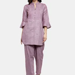 Enchanted Drapes Women Pure Cotton Kurti with Trousers-image-77