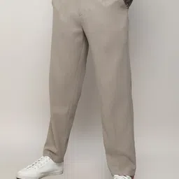 Campus Sutra Men Beige Relaxed Cotton Easy Wash Trousers-image-64