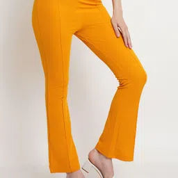 Popwings Women Relaxed Easy Wash Bootcut Trousers-image-95