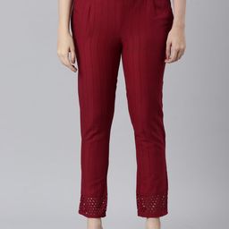 Souchii Women Smart Straight Mid-Rise Easy Wash Trousers-image-79