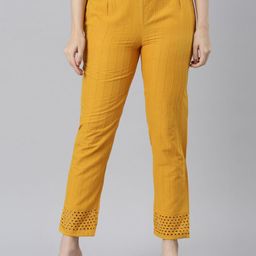 Souchii Women Smart Straight Mid-Rise Easy Wash Cigarette Trousers-image-96