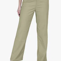 FCK-3 Women Tailored Straight Fit High-Rise Cotton Easy Wash Trousers-picture-44