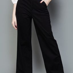 Xpose Women Comfort Straight Fit High-Rise Easy Wash Cotton Regular Trousers-image-60