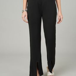 FITHUB Women Relaxed Flared High-Rise Easy Wash Bootcut Trousers-picture-37