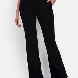 Next One Women Black Smart Flared High-Rise Easy Wash Bootcut Trousers-image-38
