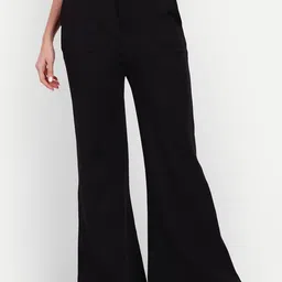 Next One Women Smart Flared Fit High-Rise Easy Wash Bootcut Trousers-image-62