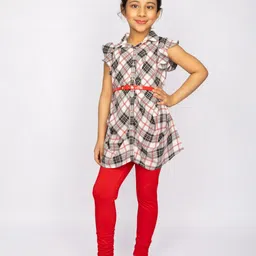 Peppermint Girls Checked Top With Trousers-image-32