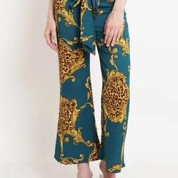 Popwings Women Animal Printed Mid-Rise Relaxed Trouser-image-37