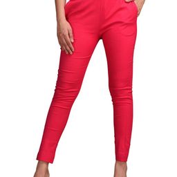 BAESD Women Mid Rise Easy Wash Cotton Cigarette Trousers-image-23
