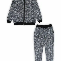 CAVIO Boys Abstract Printed Pure Cotton T-Shirt With Trousers-9