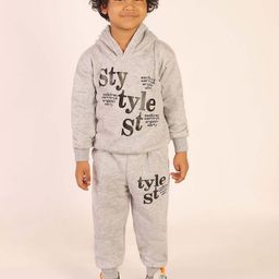 Ameeha Boys Printed Pure Cotton Hooded T-shirt With Joggers-image-59