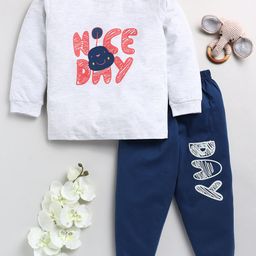 Toonyport Infant Kids Typography Printed Sweatshirt and Joggers-image-1