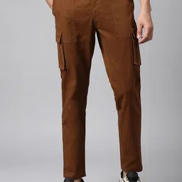 Hubberholme Men Slim Fit Easy Wash Pure Cotton Cargo Trouser-picture-45