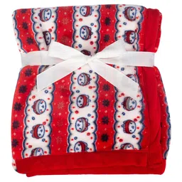 MeeMee Red & White Cartoon Characters Heavy Winter 350 GSM Single Bed Blanket-55